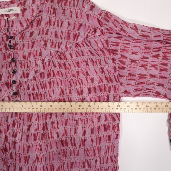 NWT ISABEL ETOILE MARANT ROBE SILORION Red Tie Dye Shift Mini Dress Size 34 - Picture 7 of 16